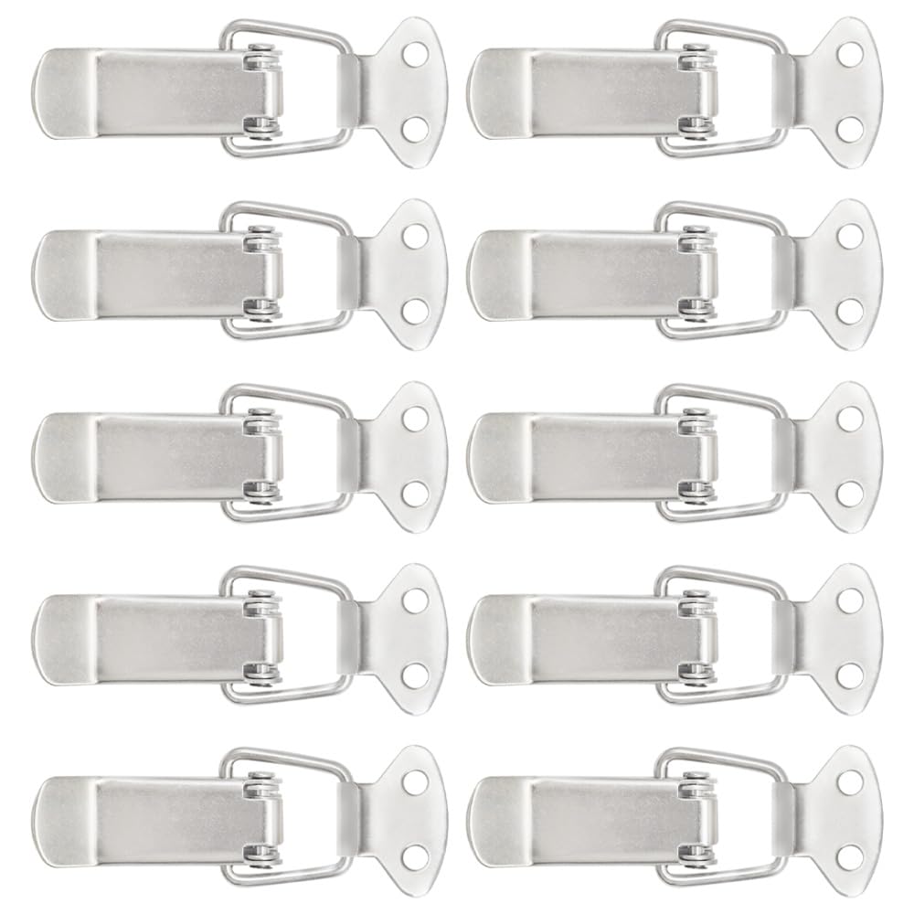 CEEYSEE 10PCS Spring Loaded Toggle Latch Hasp 72mm Duck Billed Buckles Catch Clamp Clip Stainless Steel Tension Clasp for Case, Drawer, Cabinet and Lockers (YZK)