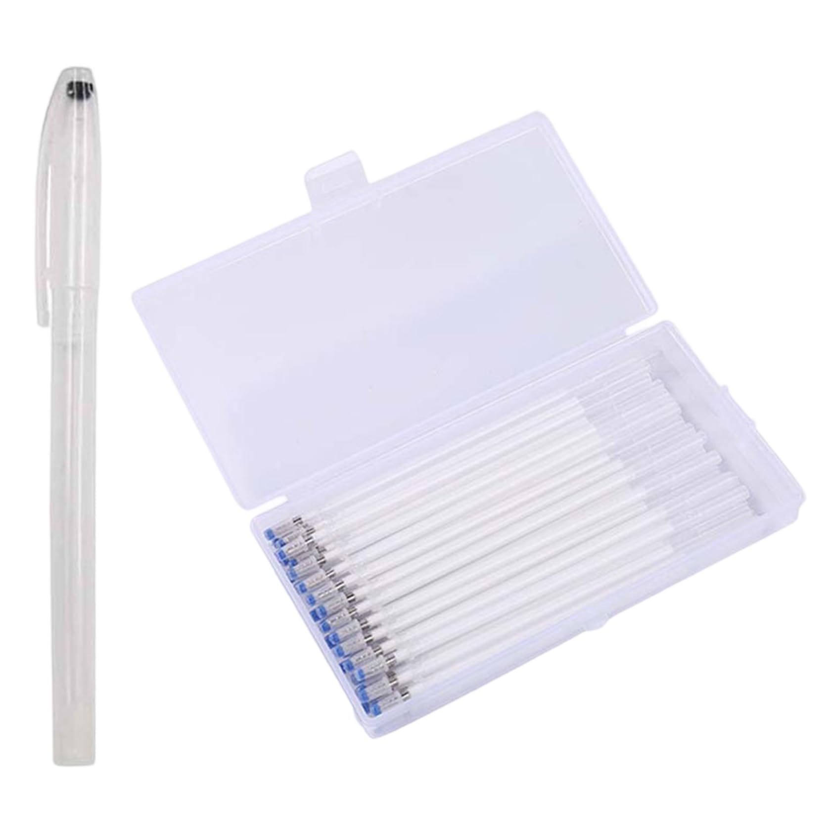 Riouwal Heat Erasable Pen with 40 Refill White High Temperature Disappearing Fabric Pens with Box, Fabric Markers for Sewing, Leather, Quilting, Dressmaker