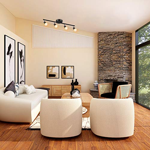 image for Ascher 4-Light LED Track Lighting Kit, Flexibly Rotatable Light Heads,