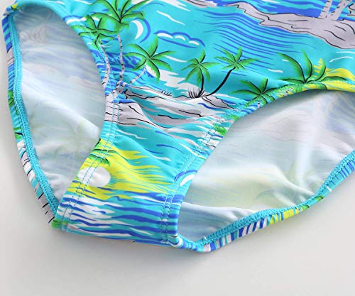 Image of Girls Long Sleeve Rash Guard One Piece Swimsuit Kids UPF 50+ Sun Protection Swimwear Rainbow Striped Bathing Suit 3-14 Years