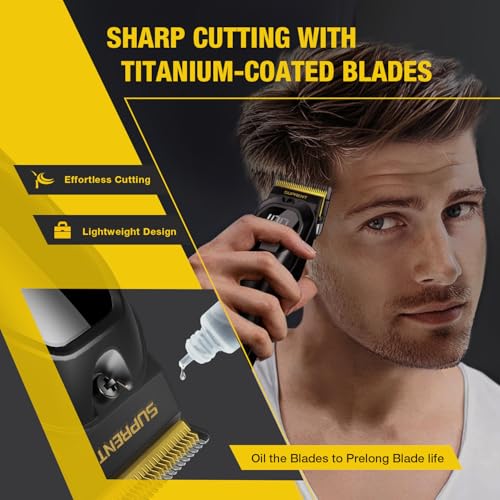 Suprent HC225BX Mens Hair Clipper-Rechargeable Hair Cutting Kits With Led Display, Cordless Hair Clipper For Home Use & Barbers thumb #3