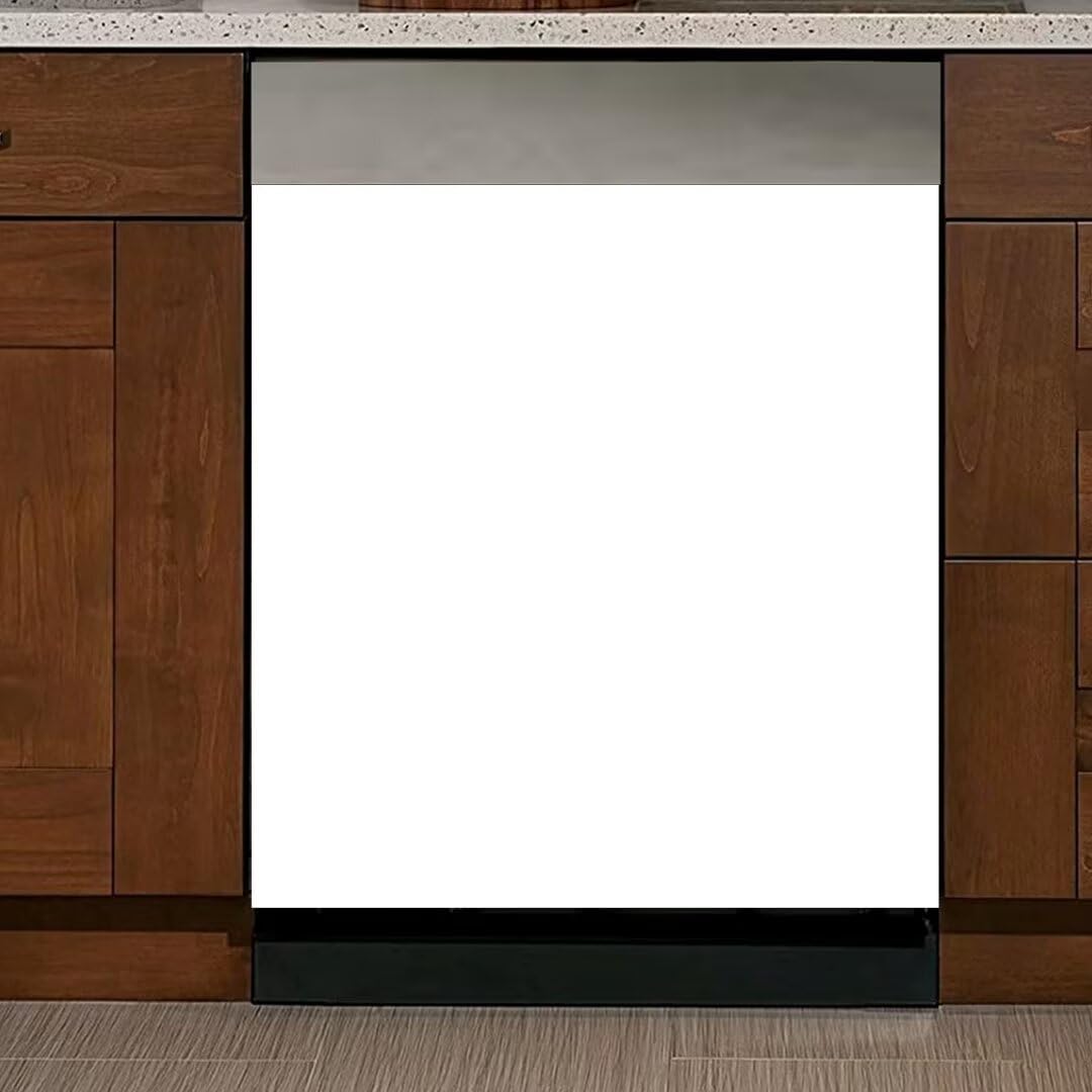 White Magnetic Decal,Light Grey Dishwasher Cover Magnet Decorative,Pure Dishwasher Decal for Front Door,White Fridge Magnet Decor,Home Appliances Cabinet Cover Sticker, 23""Wx26""H White0628-1 23 W x 26 H inches(Magnet Sticker)