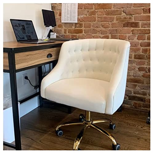 DANNMPX Silla de Oficina Cojín De Asiento Grueso para Silla Escritorio Giratoria para Juegos Dibujo Ejecutivo O Tela Ergonómica Oficina Office Chair(White)