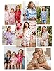 DIPUG Girls Pajamas Satin Girl Pjs Kids Pajama Sleepwear Short Sleeve(Red Heart) #5