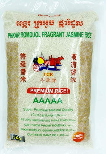 Riz Long du Cambodge extra parfumé au Jasmin 5KG "Gao Thom" - Qualité Premium - Année 2020 (10KG - Lot de 2 sacs de 5 KG) Cover