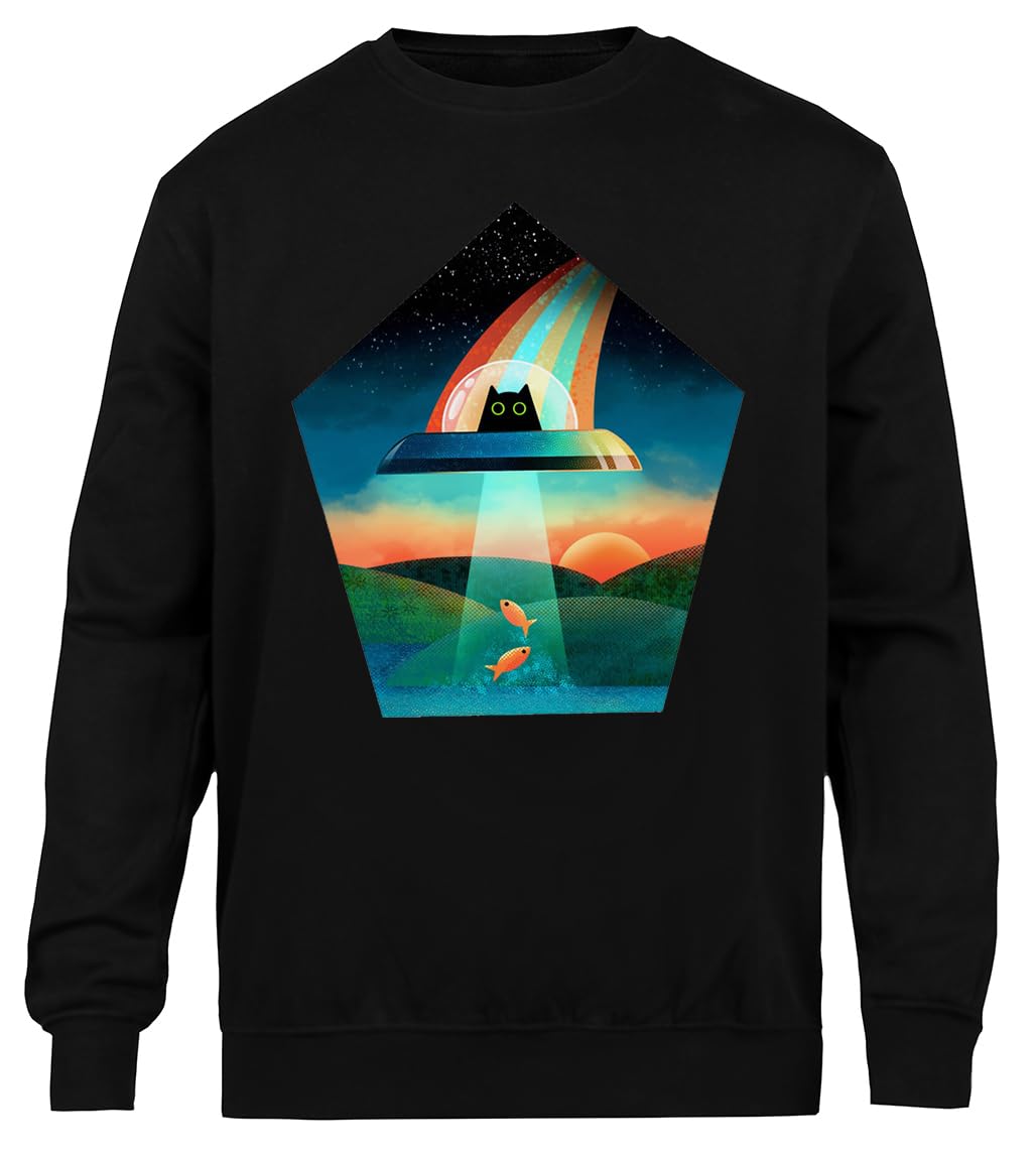 Idealny Obcy Unisex Czarny Sweter Ekologiczny Unisex Black Sweatshirt Eco-Friendly Crewneck