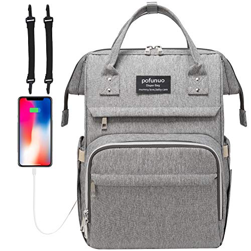 Diaper Bag Backpack, Packism Multifunction Travel Back Pack Maternity Baby Changing Bags, Large Capacity, Waterproof and Stylish, Grey