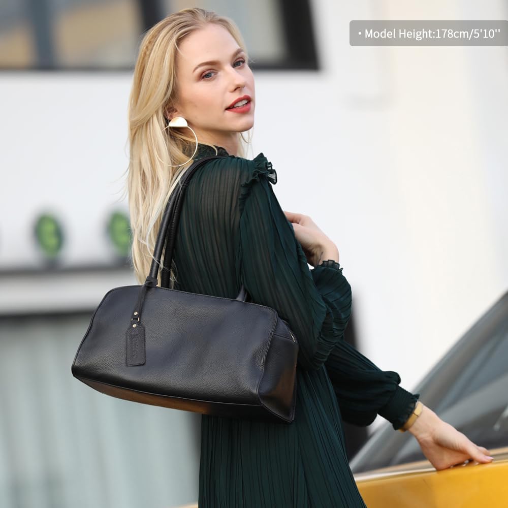 Kattee Leather Purses and Handbags for Women Medium Top-handle Tote Bag Satchel Shoulder Bags - Image 3