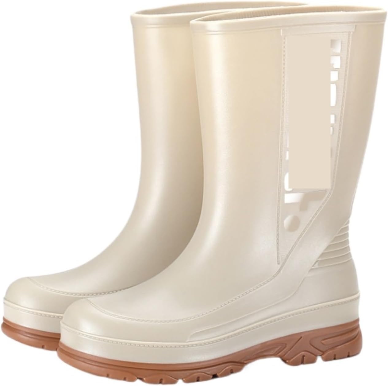 QUQUQ Rain Boots Footwear Men's Waterproof Rain Boots Mid Tube Non Slip Outdoor Kitchen Rubber Shoes Outdoor Work Boots