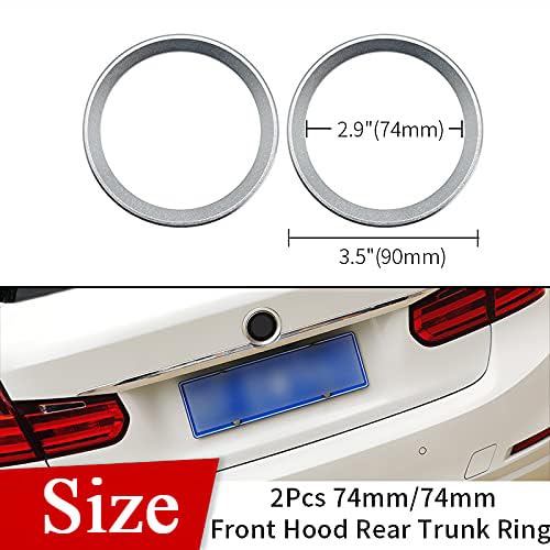 Image of SANRILY 2PC 74mm Emblem Decorative Ring Fit For BMW Front Hood Trunk 2.87inch Badge Logo Rings Replacement for BMW F23 E84 E30 E36 E46 E34 E39 E60 E65 E38 X3 X5 X6 1 3 4 5 6 7 Series (74+74 Silver)
