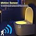 HeyMate Motion Sensor LED Bowl Light for Toilet Seat - 8-Color Changing Night Light with USB Cable Pack of 2