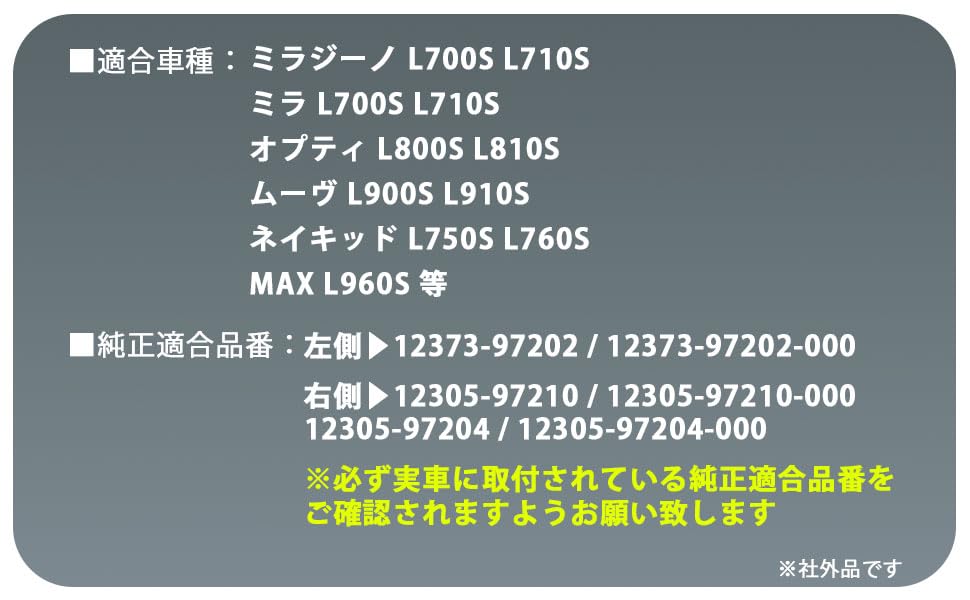 Amazon.co.jp: ダイハツ 用 ミラ L700S L710S ミラジーノ L701 L711