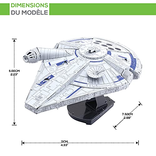 Kit Modelo 3D Metal Lando Calrissian Millennium Falcon miniatura 7