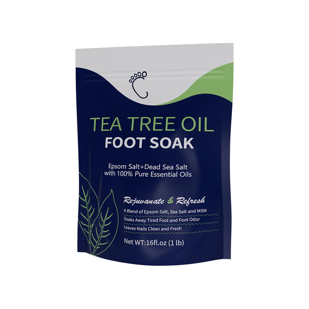 Tea Tree Oil Fo.ot Soak with Epsom Salt – Natural Toenail Fungus Treatment, Athlete’s Foot Relief, Softens Calluses, Soothes Tired Feet, Fights Foot Odor – Spa Pedicure Soak-image-45