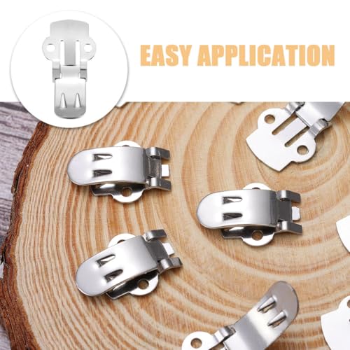 FRCOLOR 50Pcs Decorative Shoe Clips Stainless Steel Embellishments for DIY Craft Projects Portable and Durable Flat Buckle Accessories for Shoes Elegant Rhinestones Silver Finish3