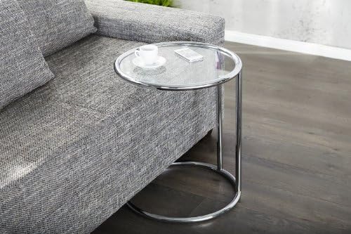 DuNord Plate Art Deco Design Side Table Glass/Chrome