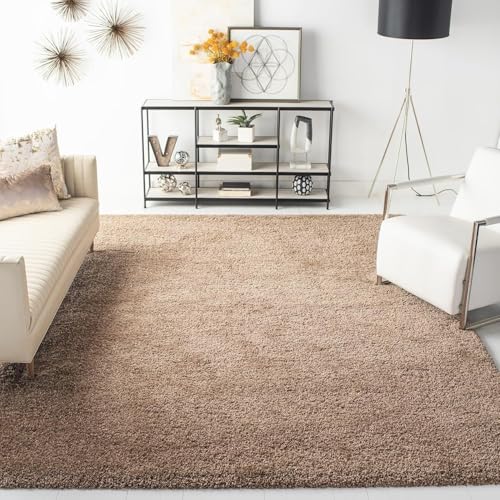 Image of Soft Fluffy Microfiber Carpets for Living Room | Carpet for Bedroom | Rug for Hall | Size: 5 x 7 Feet Rectangular | Colour: Beige | Thick 1.5 Inches