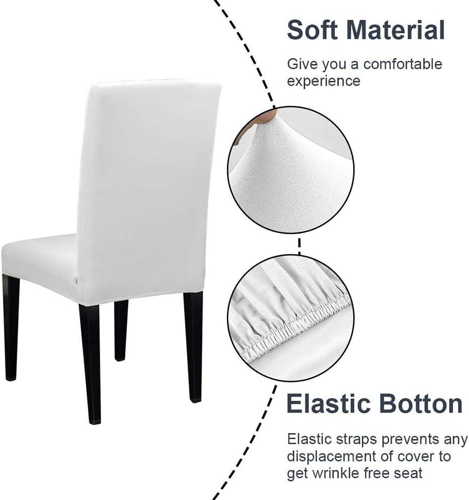 Dioxide Coprisedie con Schienale 4 Pezzi, Copri sedie Soggiorno Elasticizzati per Una Misura Universale, Molto Facile da Pulire e Resistente, Coprisedile, Office, Arredamento Ristorante