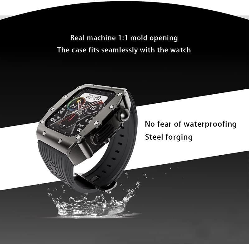 Coque en métal et caoutchouc fluor Apple Watch pour customisation luxe - 5