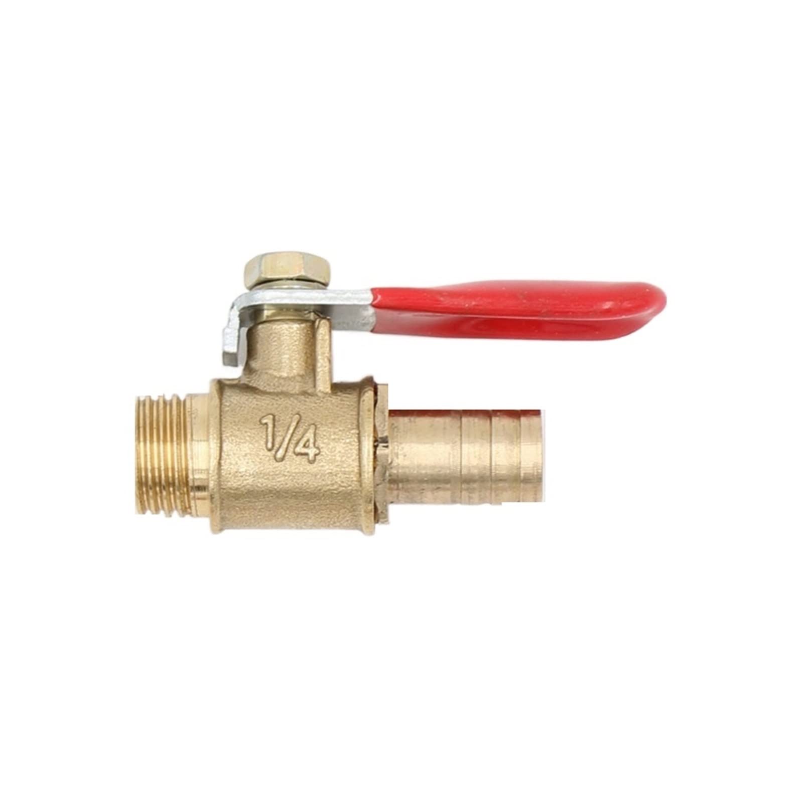 Hijymnzpq Men's 1/4 Brass Barbed Ball Valve Hose Barb /8 And /2 And And Thread Connector Joint Copper Pipe Fitting Coupler Adapter Leak-Proof Water-Saving(",6Mm Hose Barb)