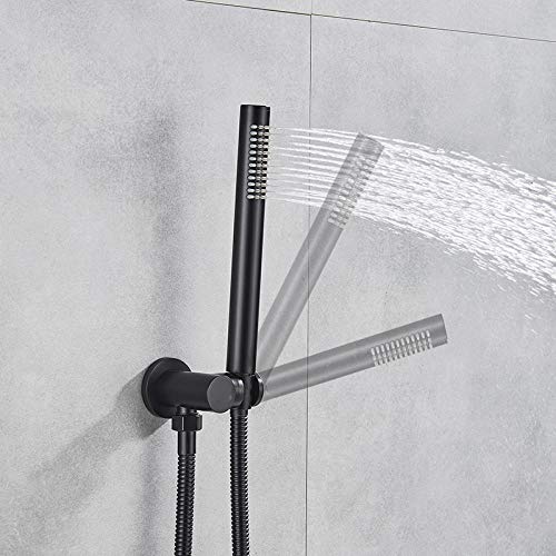Ensemble de douche noire en laiton anti-calcaire pour salle de bain - 2