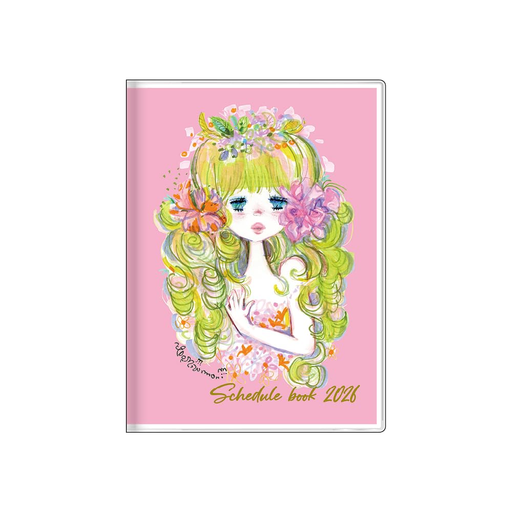 Amazon.co.jp: サンスター文具 水森亜土 手帳 2026年 週間 B6 ピンク