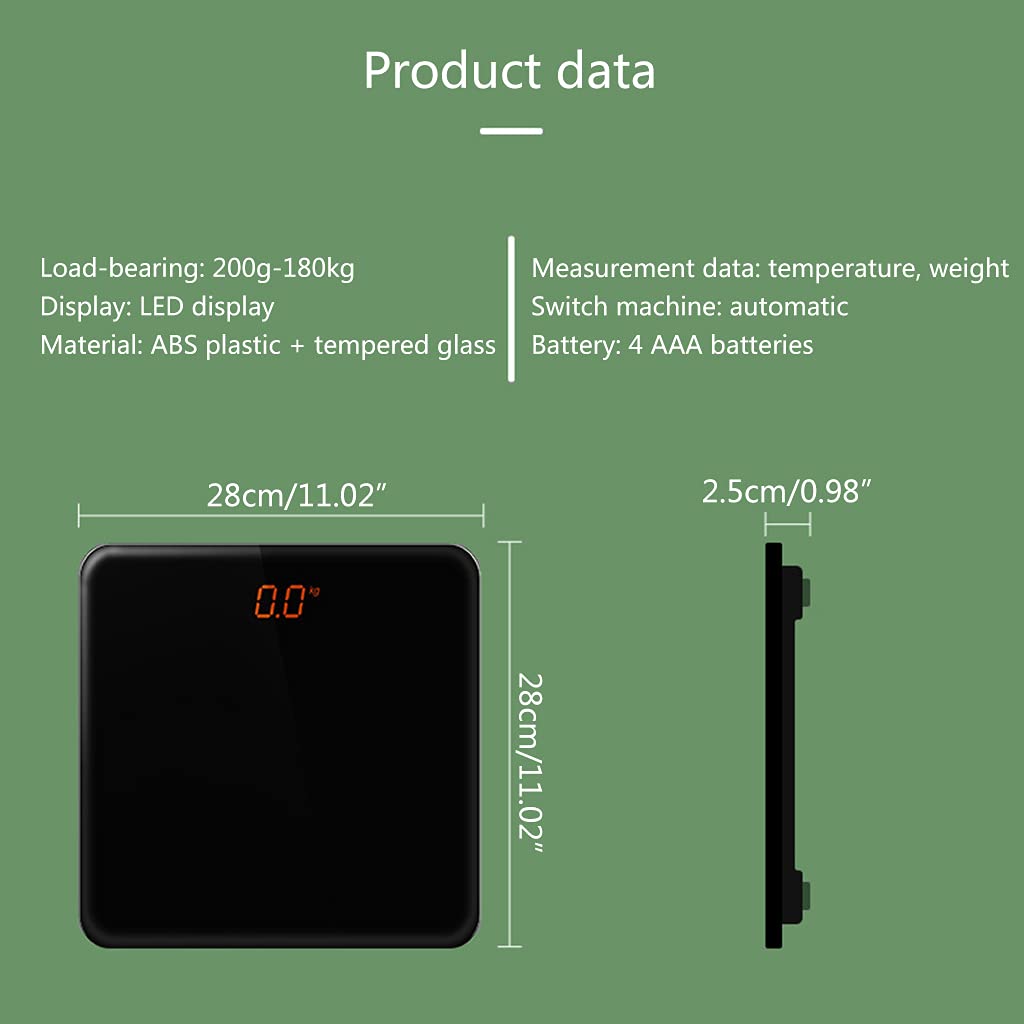 Báscula digital de baño con pantalla LED de 400 libras para grasa corporal inteligente, báscula de baño negro/rojo/blanco, peso digital, pantalla grande precisa