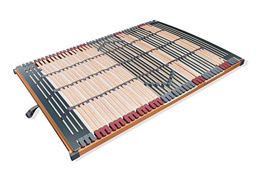 7 Zonen Lattenrost Rhodos® KF, Kopf- und Fußteil verstellbar, 44 Leisten, Triokautschukkappen, Querholme BUCHE massiv, Mittelgur, fertig montiert, TÜV/GS Gesichert Geprüft ID 1111212908, 140 x 220 cm – Bild 5