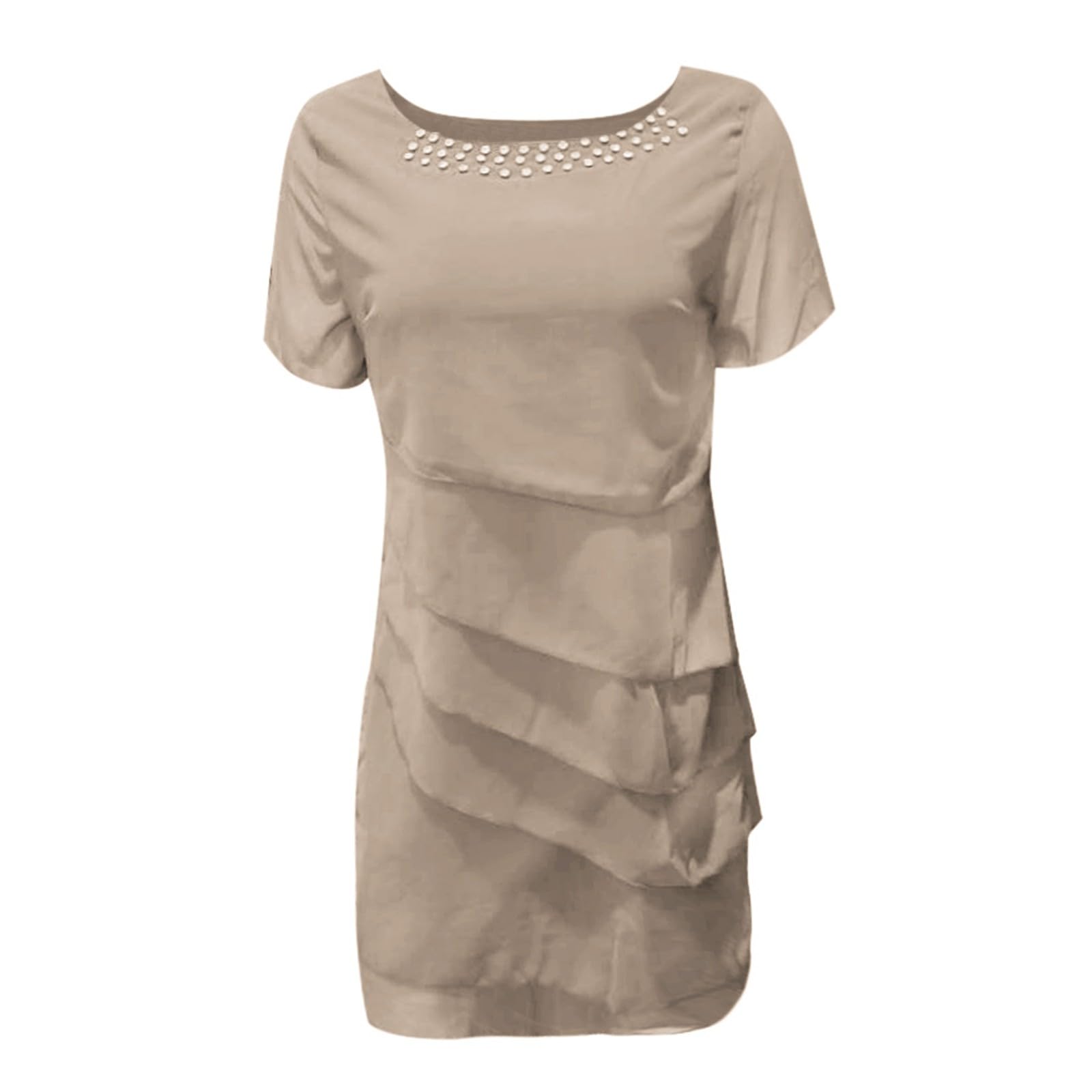 Générique Abito da donna casual tunica fluida maxi estate leggera cotone spiaggia vacanza morbido traspirante A19