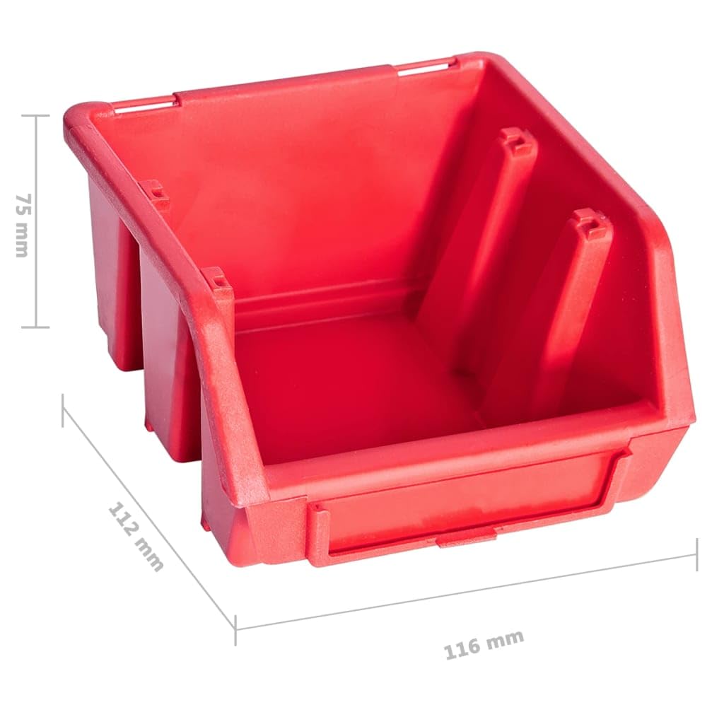 Genérico Kit de Cajas de almacenaje 141 pzas Paneles de Pared Rojo/Negro,Bricolaje,Accesorios de Bricolaje,Organización y Almacenamiento de Herramientas,Armarios para herramientas-150814
