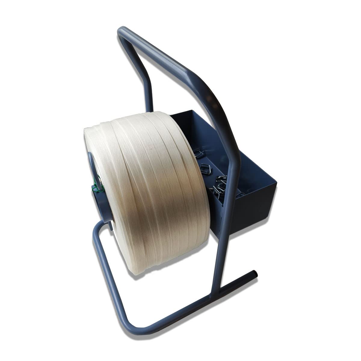 Dispensador móvil para fleje de 76 mm de diámetro - Calidad Profesional TECPLAST DV - Con compatimiento para accesorios y herramient