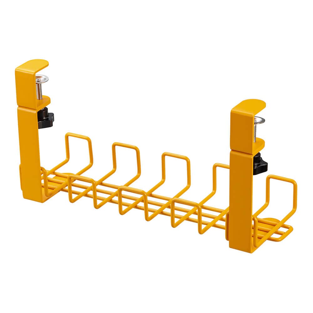 プラス Garage ケーブルトレー 幅39.7cm ワイヤーケーブルトレー 穴あけ不要 ケーブル配線トレー 配線整理 ケーブル整理 ケーブル収納 イエロー 434666