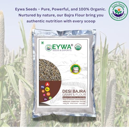 Image of Eywa Seeds Organic Bajra Flour (10 Kg) For Eating And Cooking|Pearl Millet Grains|Produce Of India From Organic Farms