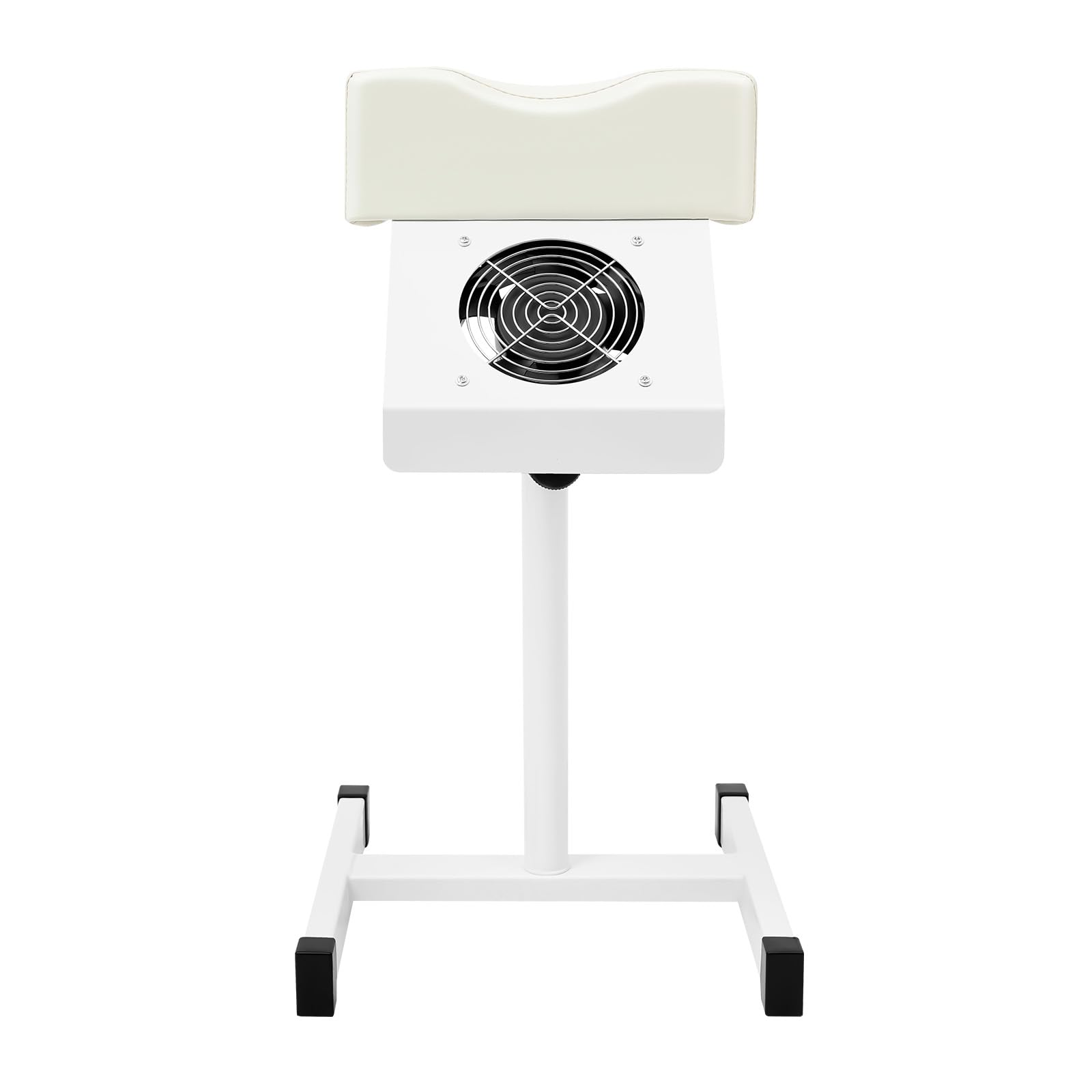 Repose Pied Pedicure 22W Chaise Maquillage Professionnel Tabouret Pedicure avec Ventilateur Anti-Poussière Hauteur Réglable 10kg Charge Pliant Blanc