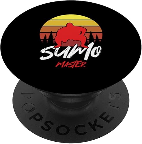 Miniatura 1 de Retro Sumo Master  Japanese Wrestler  Sumotori Rikishi PopSockets Standard PopGrip