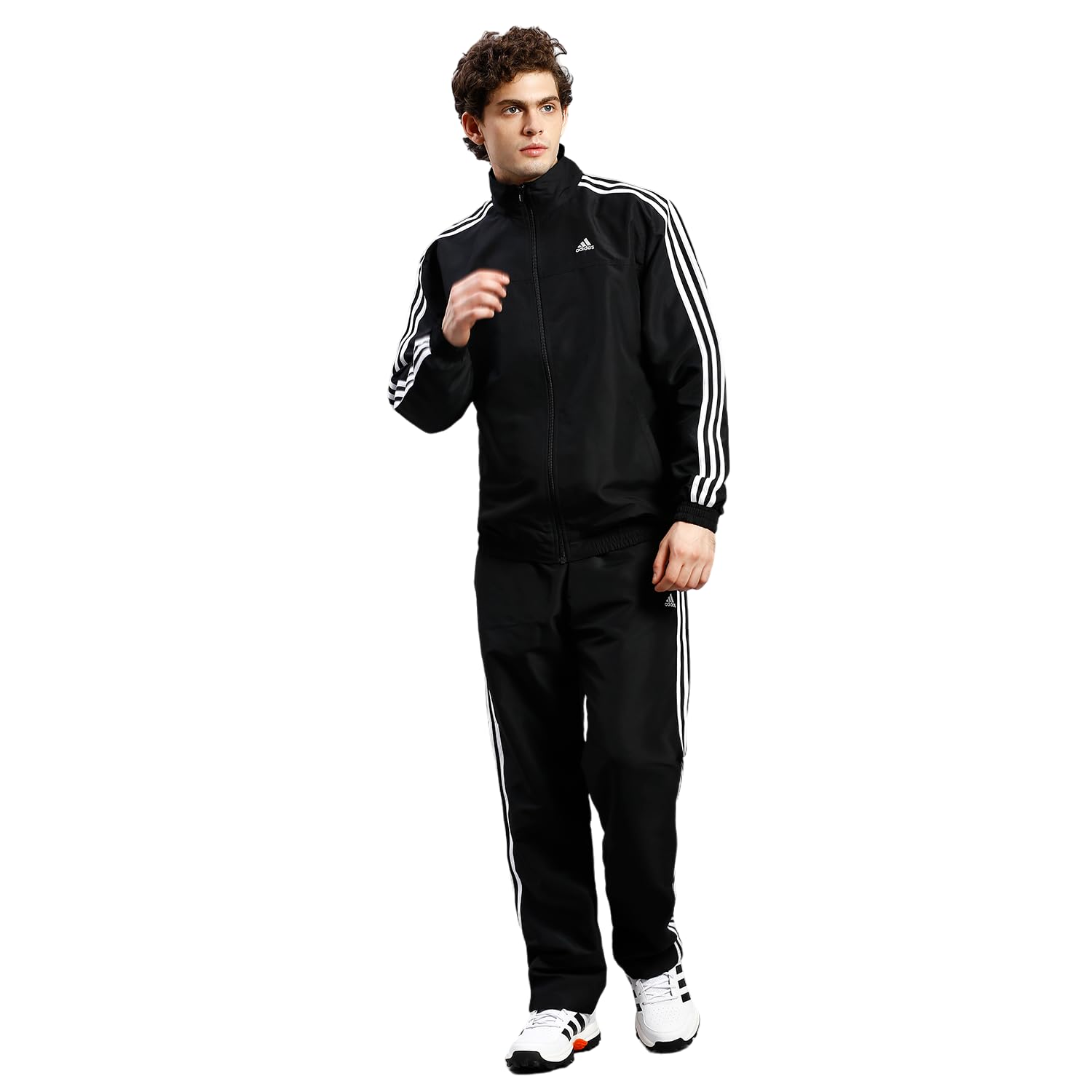 adidas Men Printed Training tracksuit Black/White - Polyester Regular Fit Activewear Set Lightweight, Breathable Sportswear track suit for Gym, Running, Fitness, Casual For All-Season-picture-10
