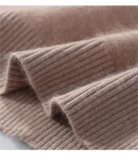 Men's Sweater Polo Neck Mink Cashmere Knitted Sweater Casual Loose Long Sleeve Pullovers 6