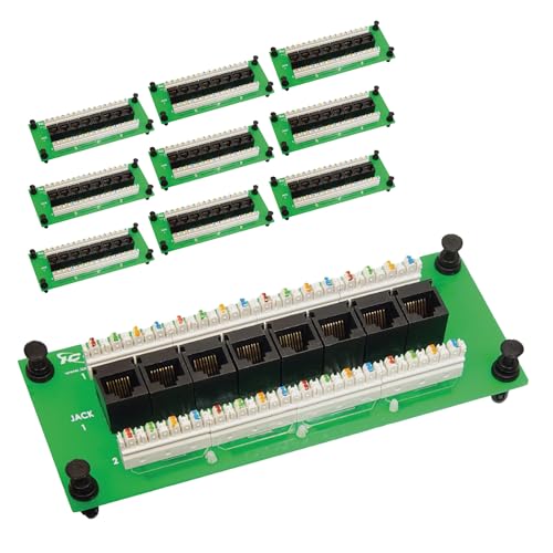 Image of ICC CAT6 Ethernet Data Module, 8 Ports, UL Listed & PoE++ Rated, High-Performance Network Interface, Quick Push-Pin Mount, Fits 9 inch, 14 inch, and 28 inch Structured Wiring Enclosures, 10-Pack