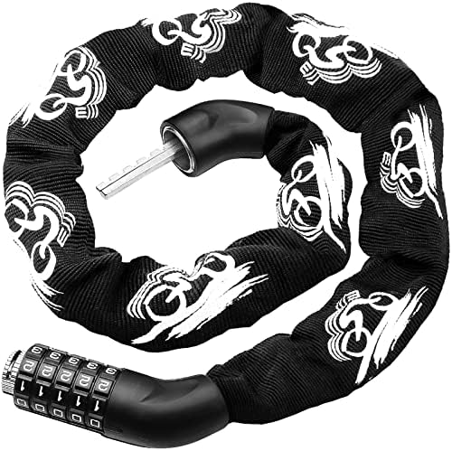 Bike Lock Chain Bicycle Lock - Bike Locks Heavy Duty Anti Theft Chain Lock 5 Digit Combination Resettable Cycle Lock for Bicycle
