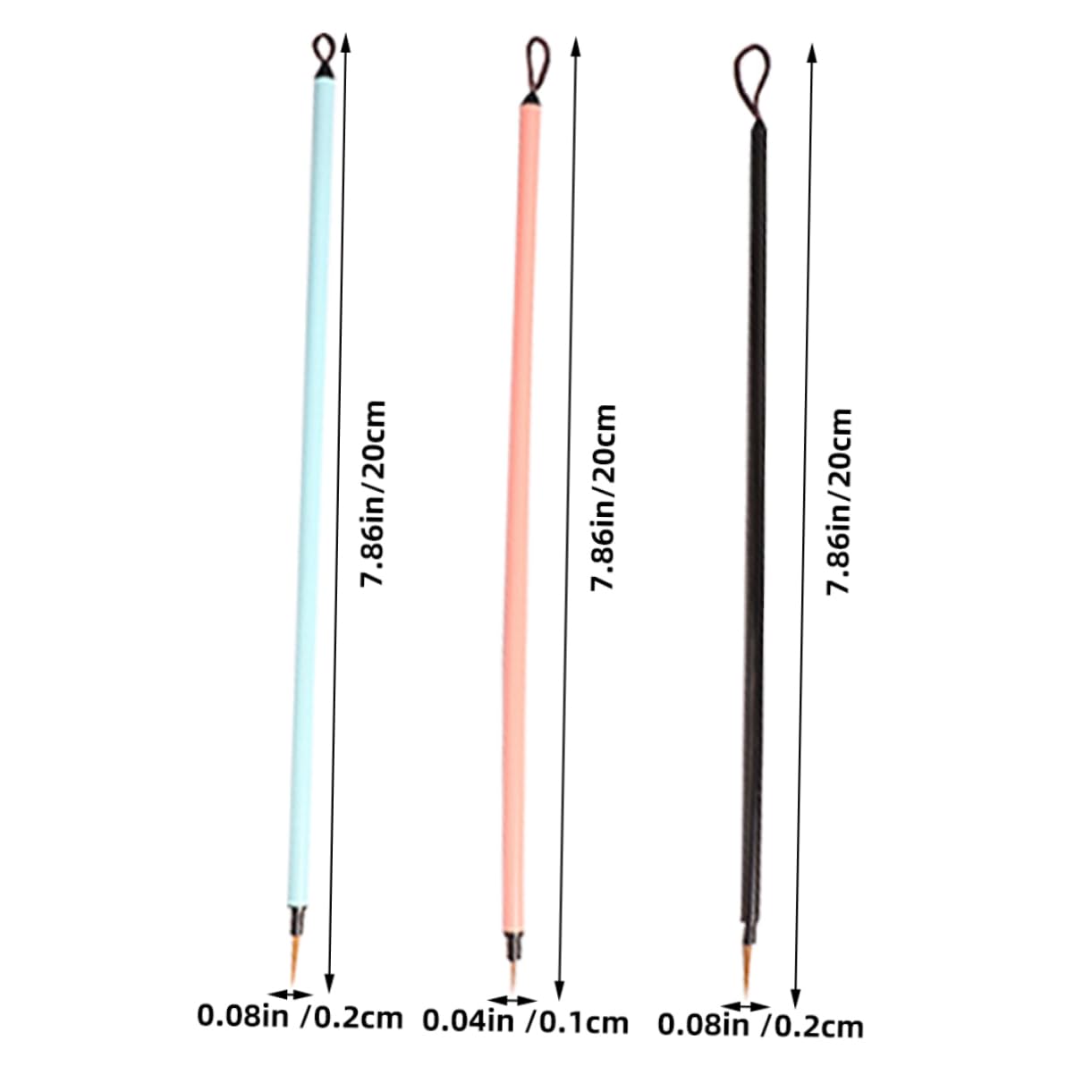 Holibanna Brush Pen Watercolor 3pcs Detail Paint Brush Set Fine Tip for Art Chinese Calligraphy Set