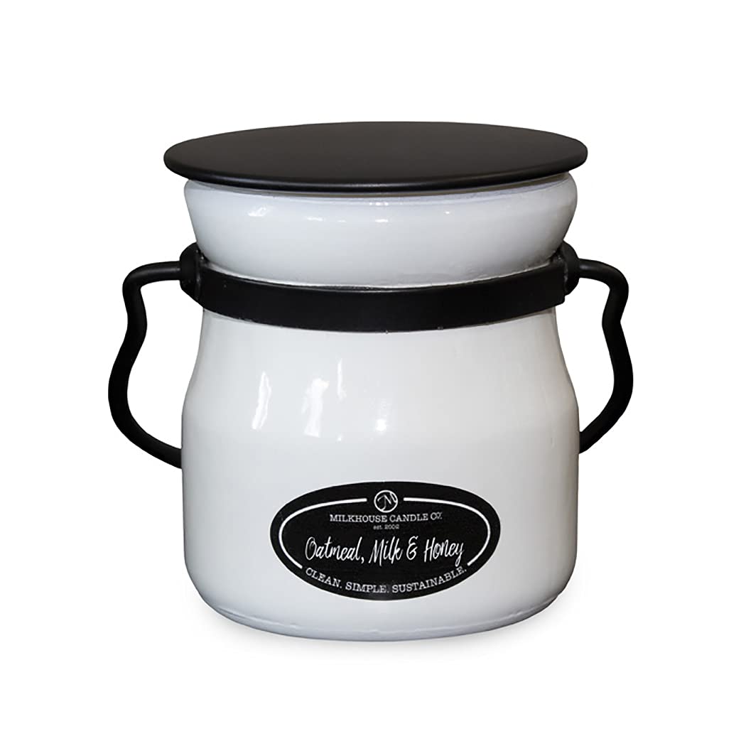 Milkhouse Candle Company, Oatmeal, Milk, & Honey, Creamery Collection Scented Soy Candle: 5-Ounce Cream Jar Candle