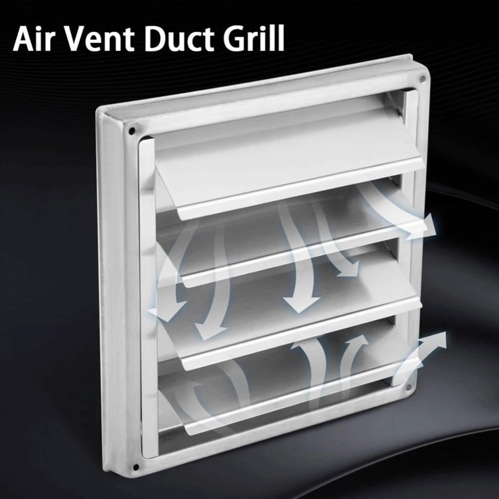 ventilación, Rejilla de ventilación de gases de acero inoxidable de 100mm, tapa de ventilación de techo y pared for cocina y baño