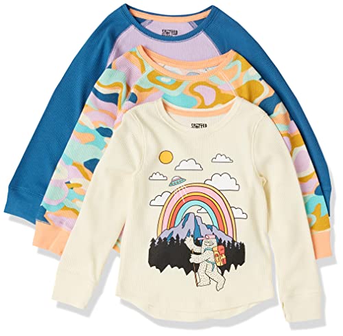 Recopilación de Camisetas térmicas para Niña . 46 Amazon Essentials - Camiseta térmica de manga larga para niñas(anteriormente Spotted Zebra), paquete de 3, camuflaje/monstruo, talla M