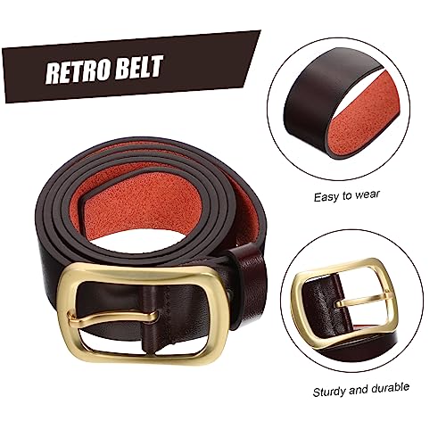 FRCOLOR 1piece Antique Belt Men's Brown Dress Belt Casual Jeans Men's Pants Gentlemanly Fit3