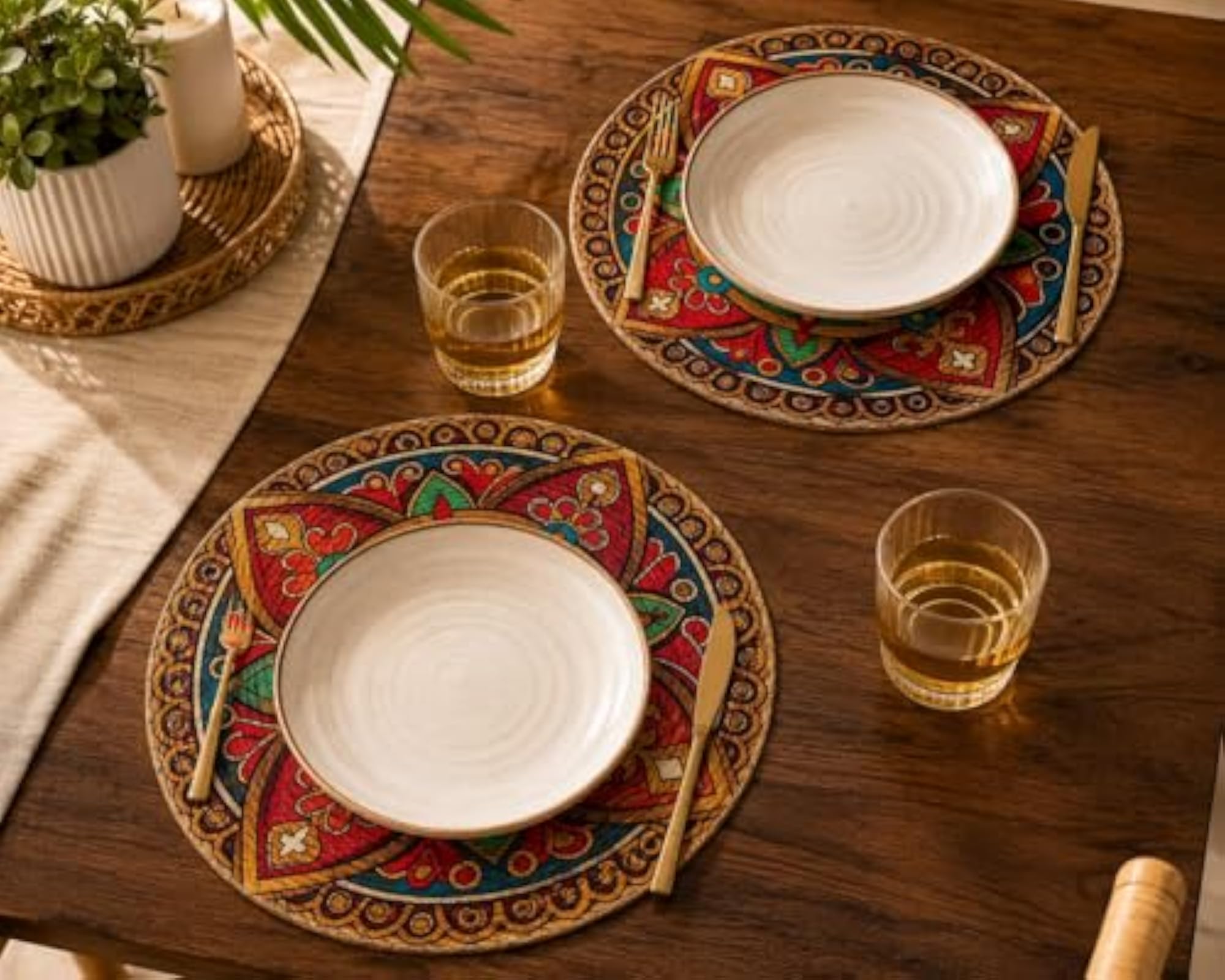 Round Mandala Placemats Set of 6