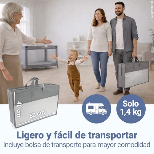 Colchón de cuna de viaje para evitar dolores de espalda en bebés con espuma de 5 cm plegable 4