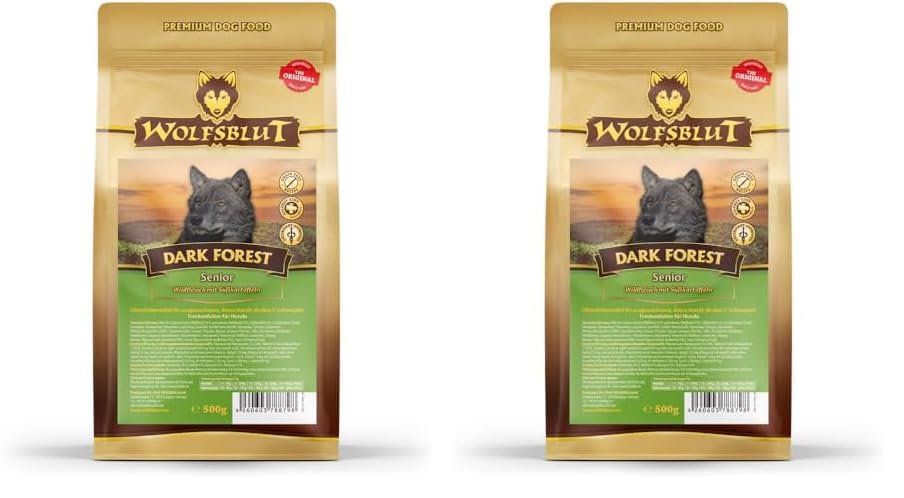 Wolfsblut Dark Forest Senior Hundefutter mit Jagdfleisch und Süßkartoffeln für Senioren ab 7 Jahren (Packung mit 2)