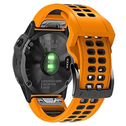 Bracelet de montre anti-transpiration Quickfit en silicone pour Garmin Fenix 6 7 935