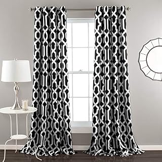 Lush Decor Edward Trellis Curtains Room Darkening Window Panel Set for Living, Dining