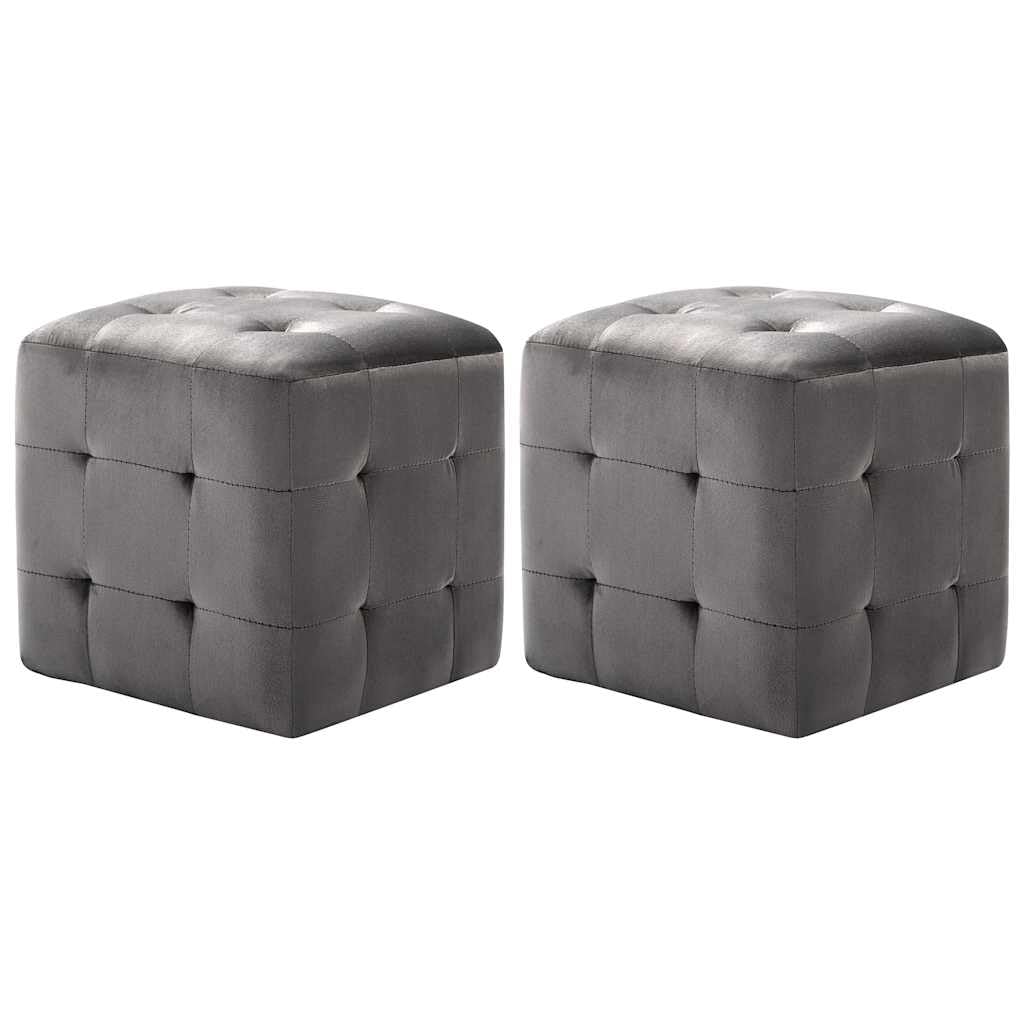 Fengshui 2 pouf, grigio, 30 x 30 x 30 cm, in velluto